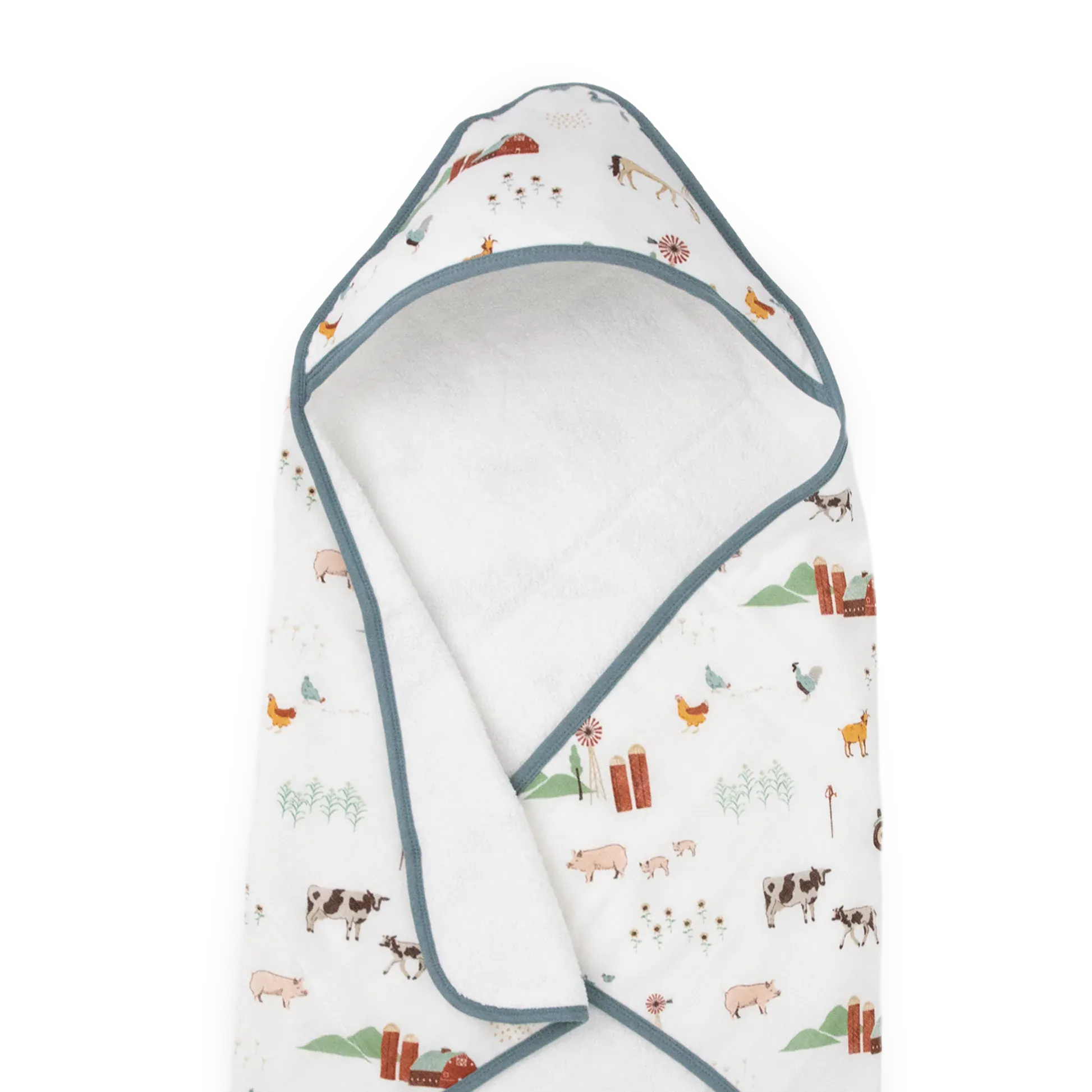 Infant Hooded Towel - Farmyard Little Unicorn Lil Tulips