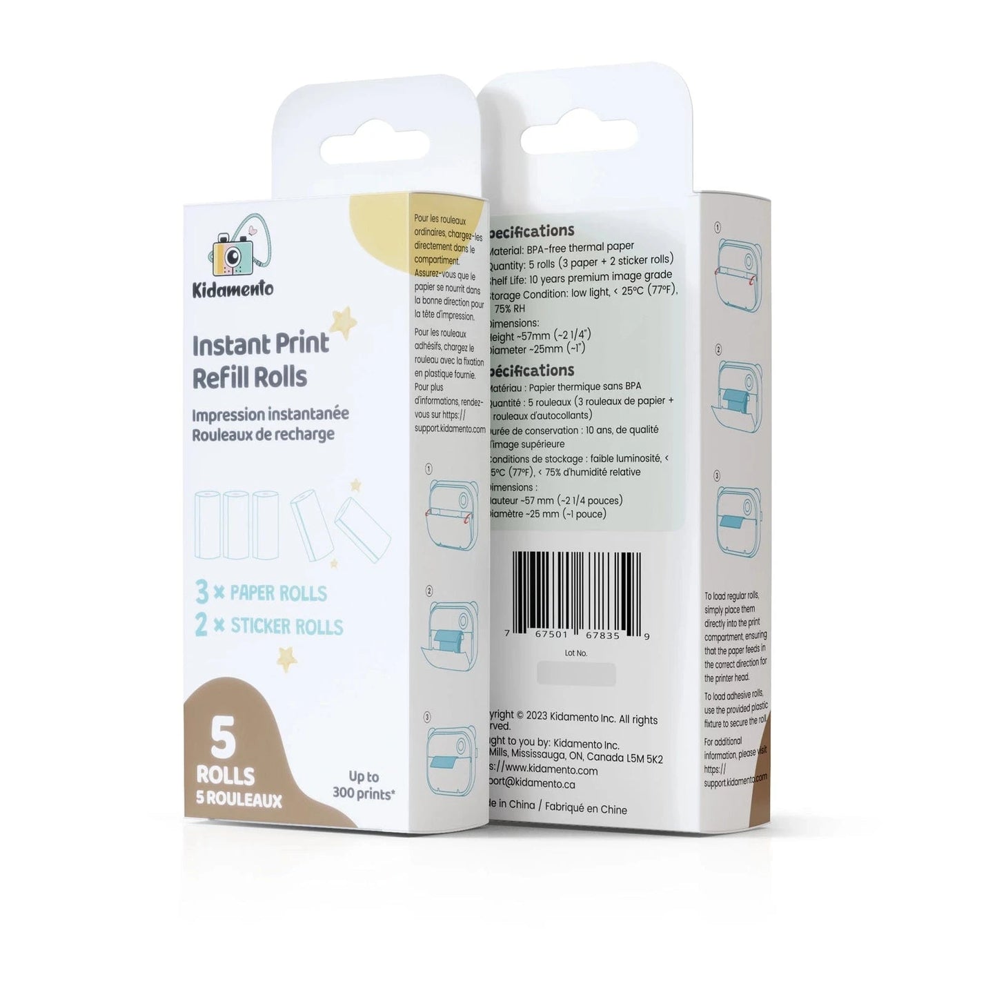 Instant Print Paper Bpa-Free Refill Set - Model P Kidamento Lil Tulips