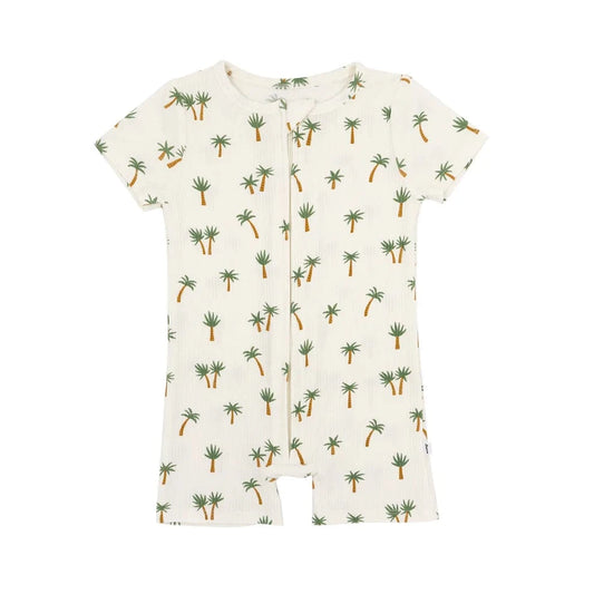 Island Palm Trees Small Ribbed Summer Zip Romper Brave Little Ones Lil Tulips