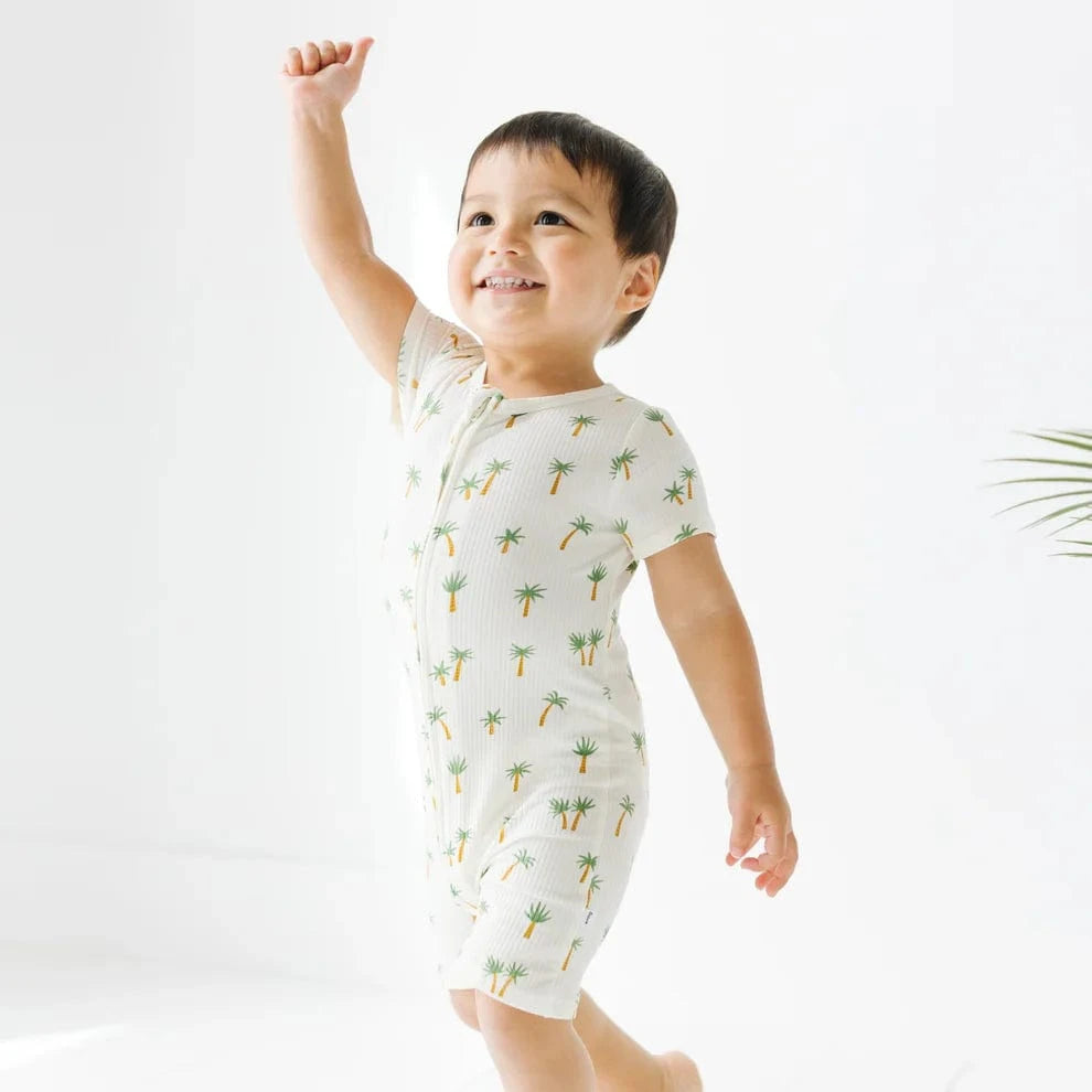 Island Palm Trees Small Ribbed Summer Zip Romper Brave Little Ones Lil Tulips