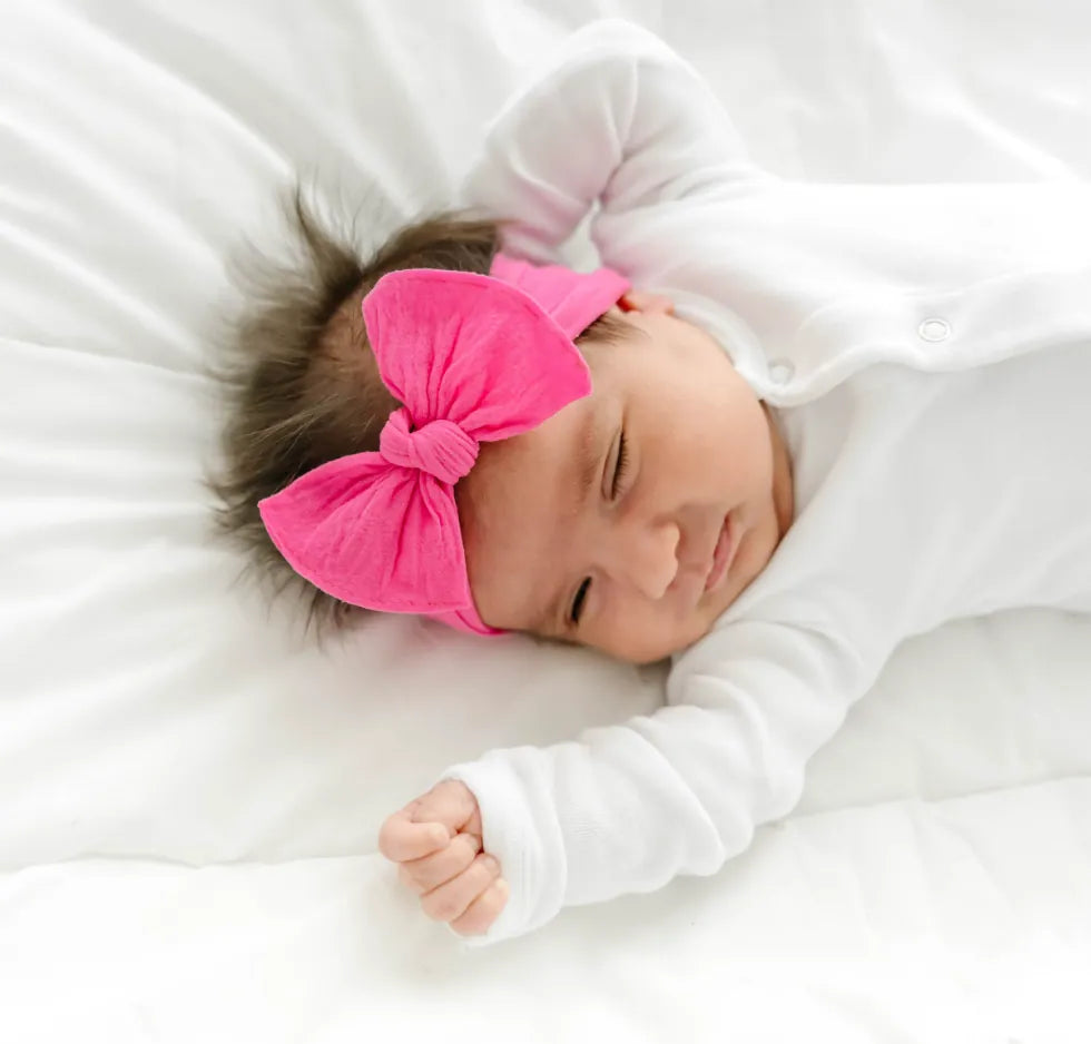 Itty Bitty Knot - Antique Pink Baby Bling Bows Lil Tulips