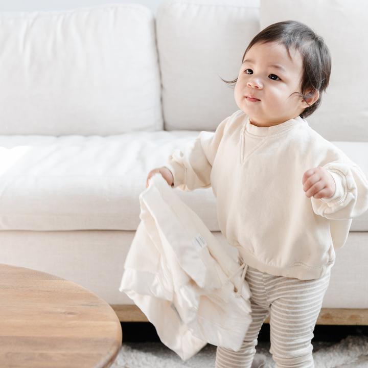 Ivory Lush Satin Border Blanket Saranoni Lil Tulips