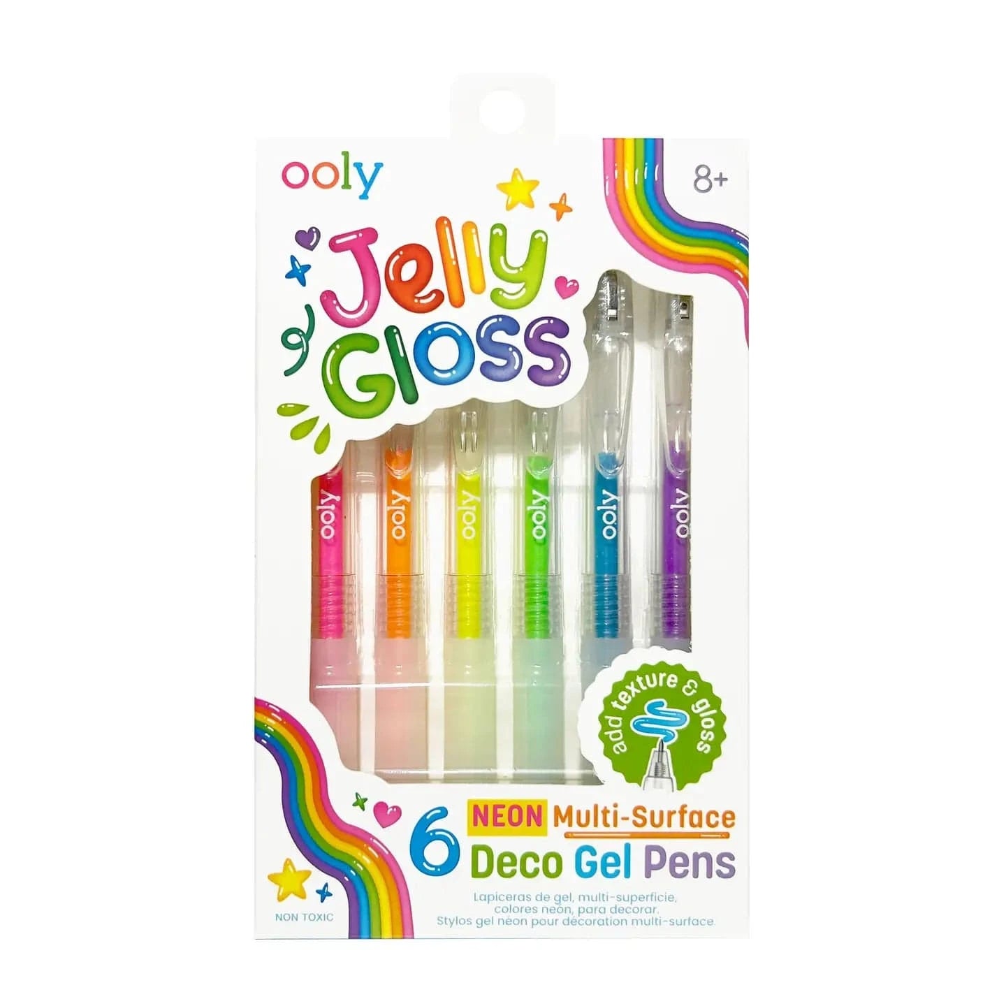 Jelly Gloss Neon Multi-Surface Deco Gel Pens - Set of 6 OOLY Lil Tulips