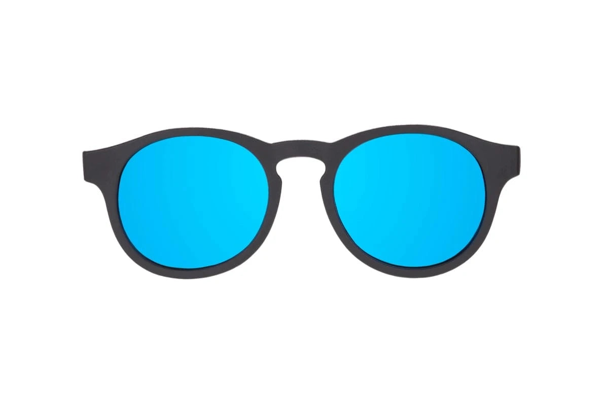 Jet Black with Cobalt Blue Polarized Lenses Keyhole Sunglasses Babiators Lil Tulips