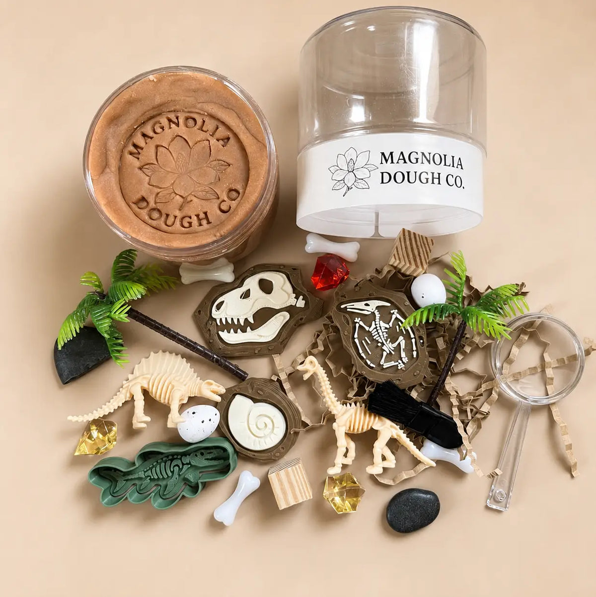 Kids Sensory Play Dough Jar - Dino Fossil Dig Magnolia Dough Lil Tulips