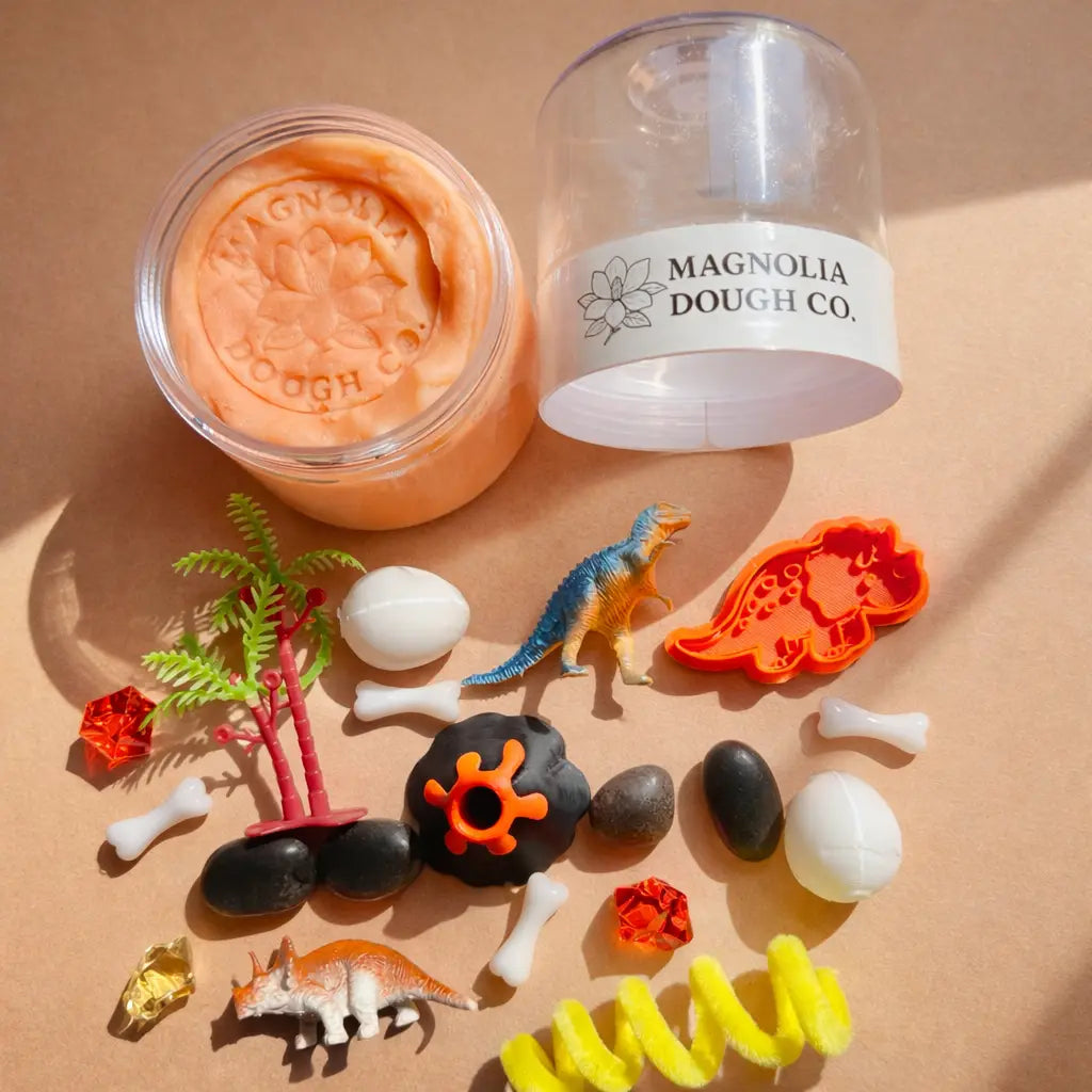 Kids Sensory Play Dough Jar - Dino Magnolia Dough Lil Tulips