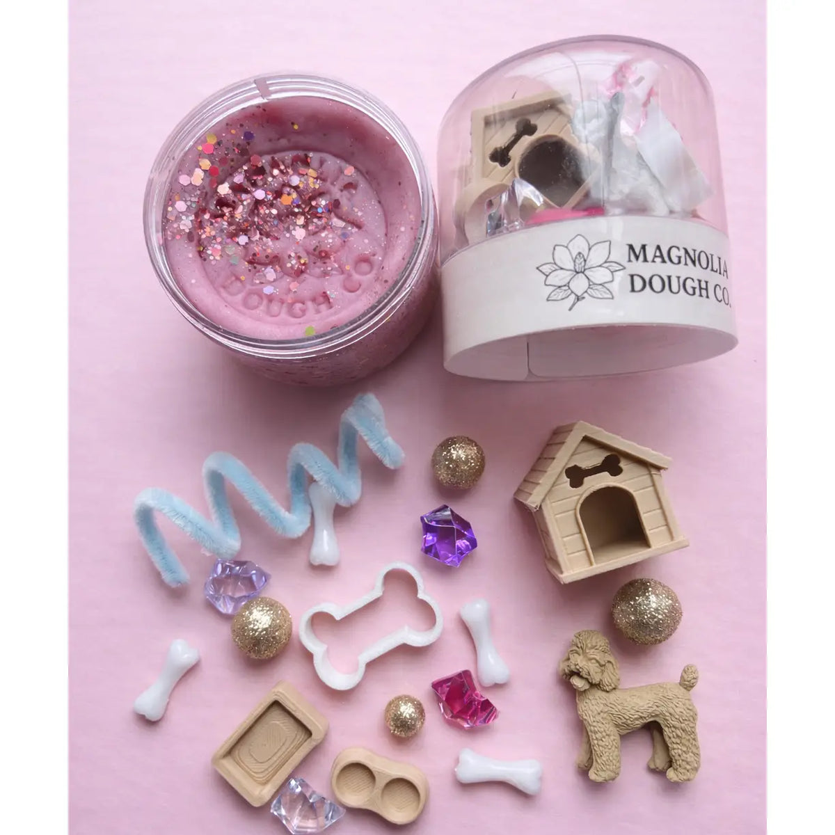 Kids Sensory Play Dough Jar - Mess-Free Puppy Dog Magnolia Dough Lil Tulips