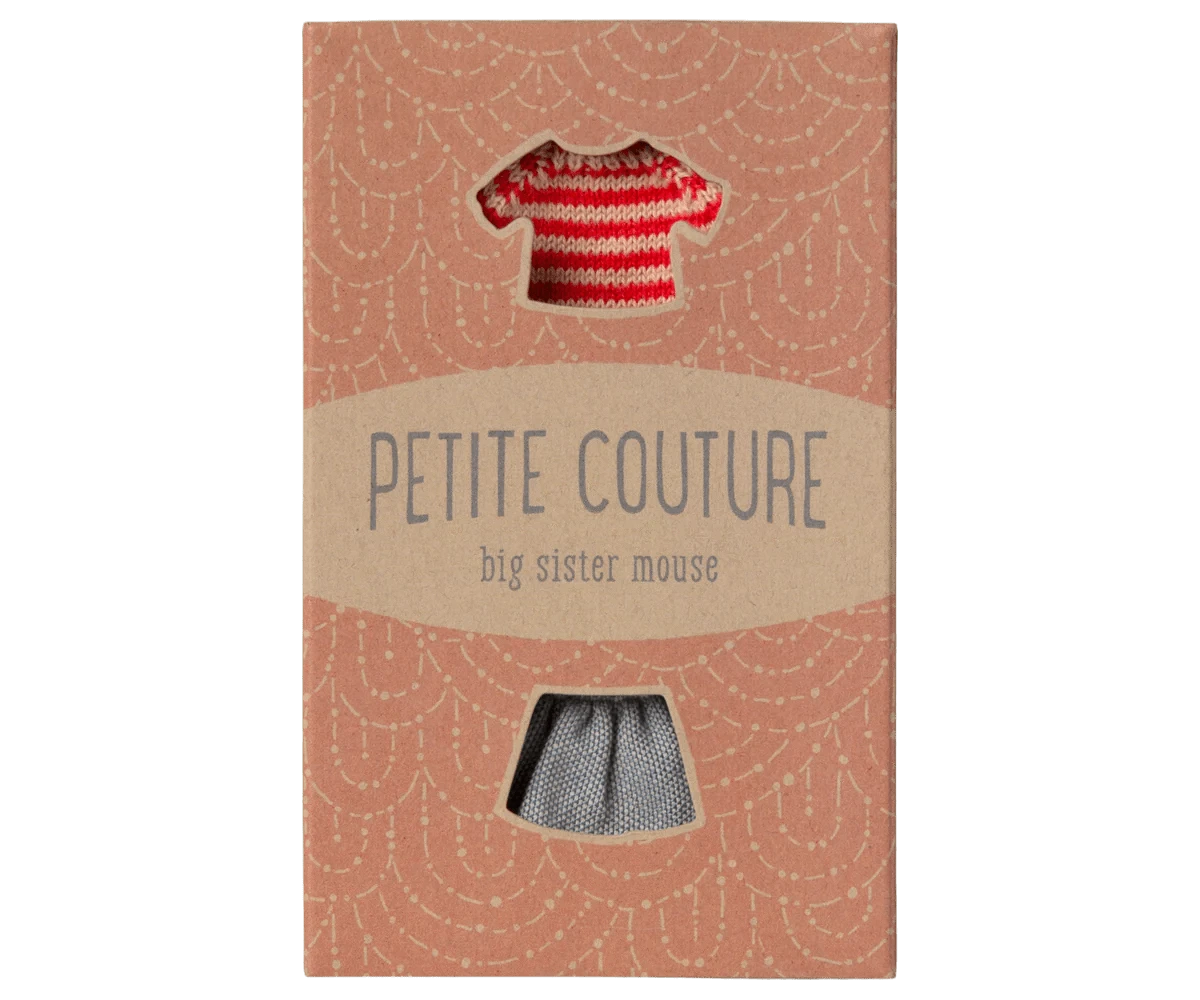 Knitted Sweater and Skirt, Big Sister Mouse Maileg Lil Tulips
