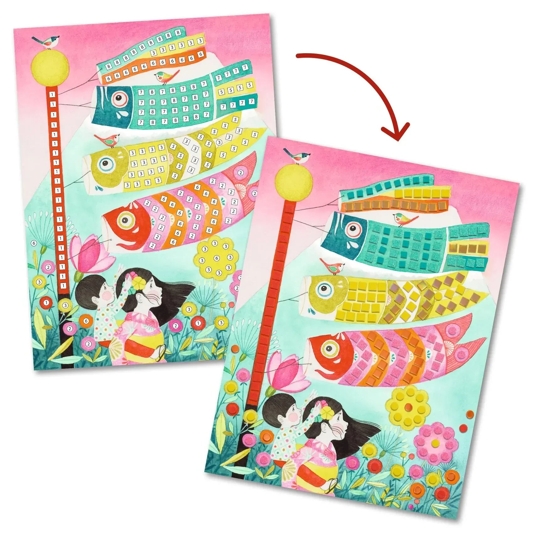 Kyoto Sticker Mosaic Craft Kit Djeco Lil Tulips