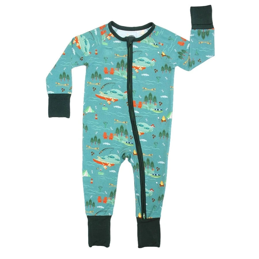 Lake Life Jump in the Lake Bamboo Convertible Baby Pajamas Emerson and Friends Baby & Toddler Clothing Lil Tulips