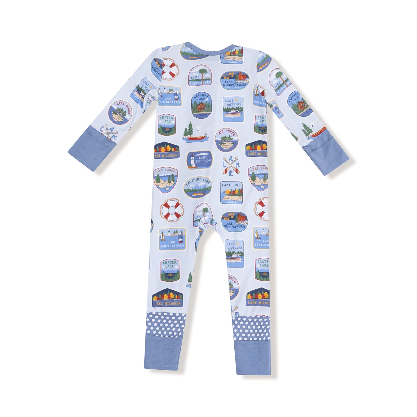 Lake Stickers - 2 Way Zipper Romper Angel Dear Lil Tulips