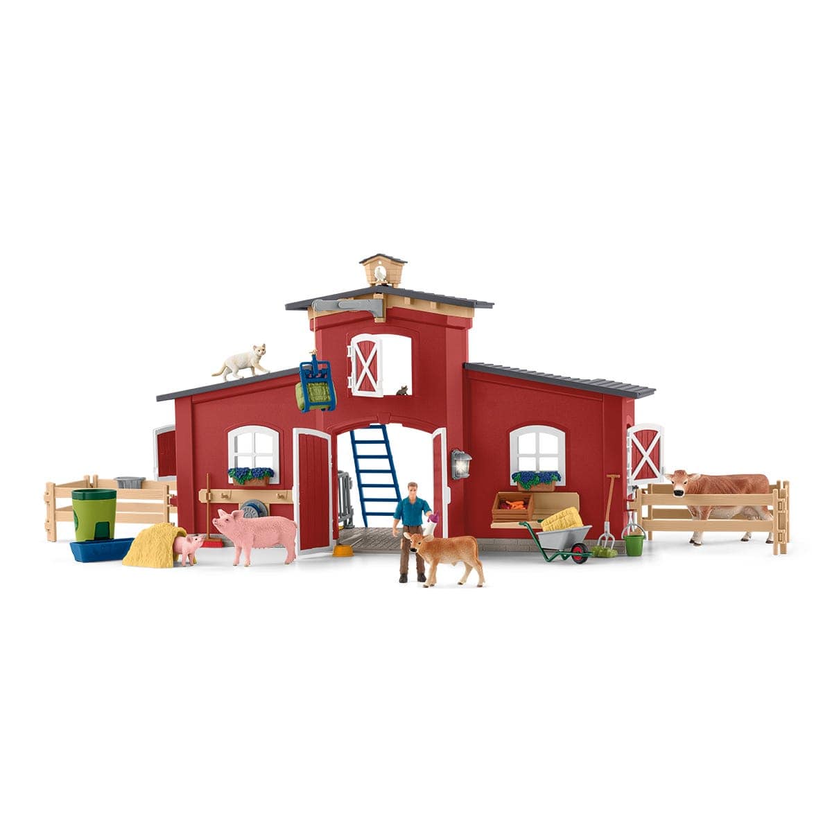Large Red Barn Farm Figurine Toys Play Set Schleich Lil Tulips