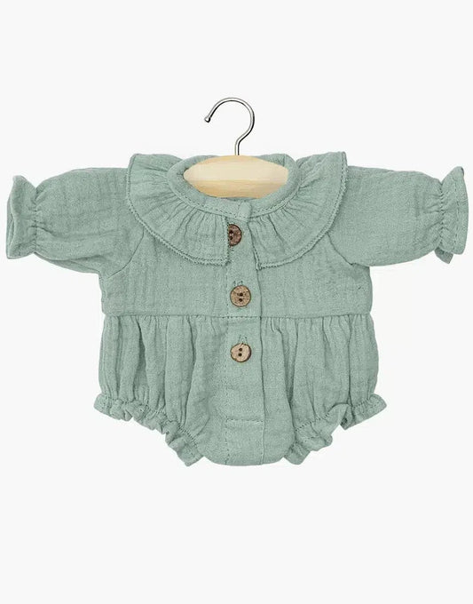 Léonore romper in Baltic Green cotton gauze Minikane Dolls Lil Tulips