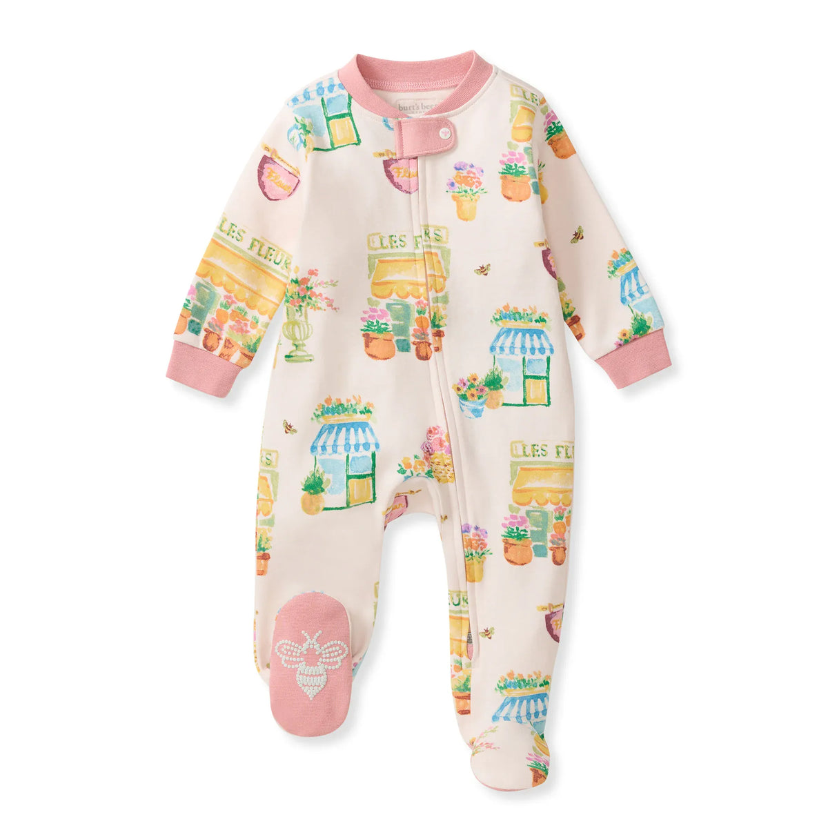 Les Fleurs Organic Cotton Sleep & Play Footed Burt's Bees Baby Lil Tulips