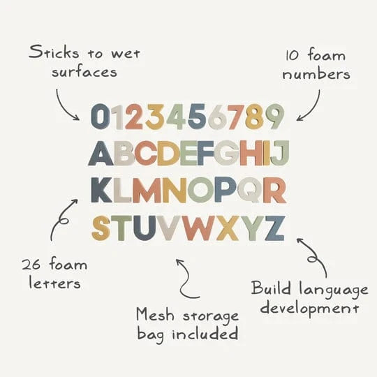 Letters & Numbers Bath Play Set - Sol Mushie Lil Tulips