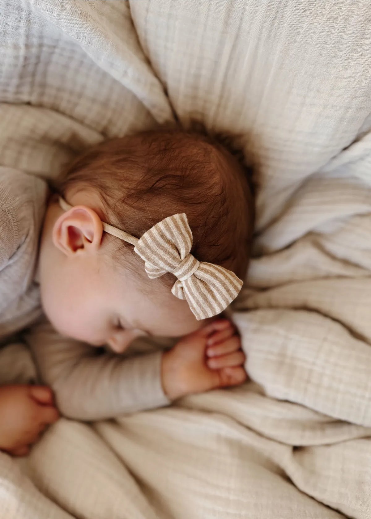 Little Bow Headband - Toffee Lines Mrs. Ertha Lil Tulips