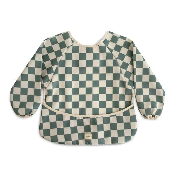 Long Sleeve Bib - Olive Check Mushie Lil Tulips