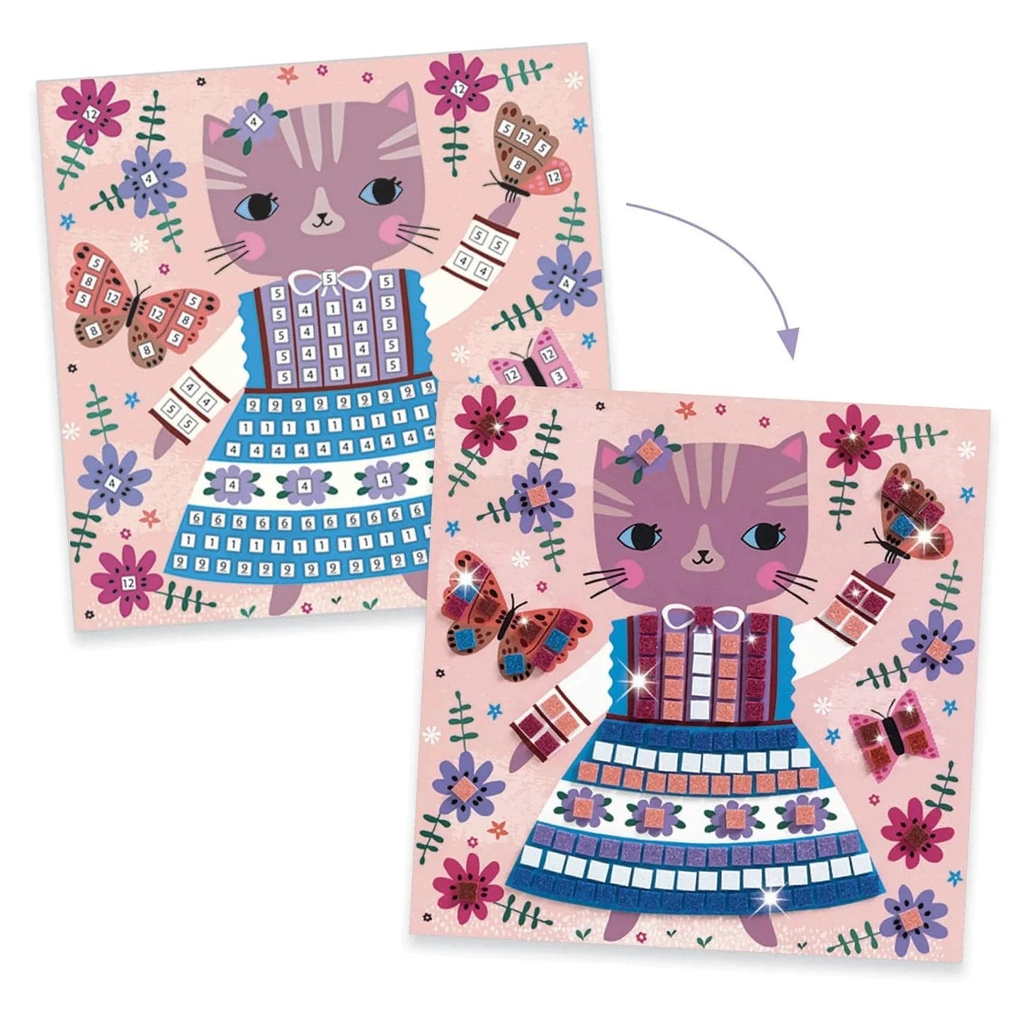 Lovely Pets Sticker Mosaic Craft Kit Djeco Lil Tulips