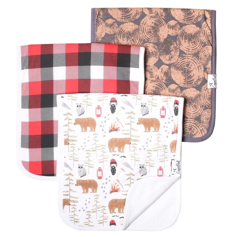 Lumberjack Burp Cloth Set Copper Pearl Lil Tulips