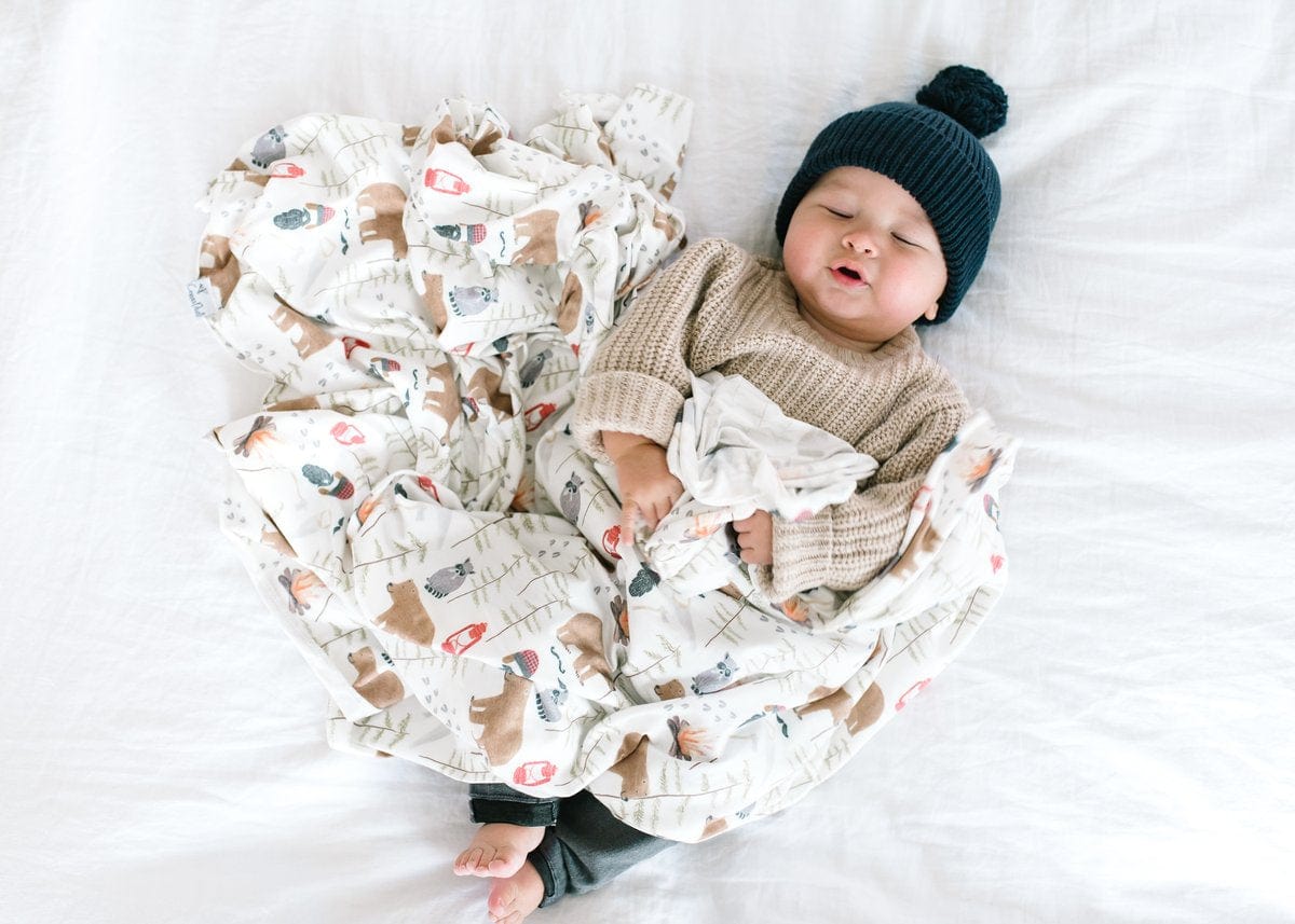 Lumberjack Knit Swaddle Blanket Copper Pearl Lil Tulips