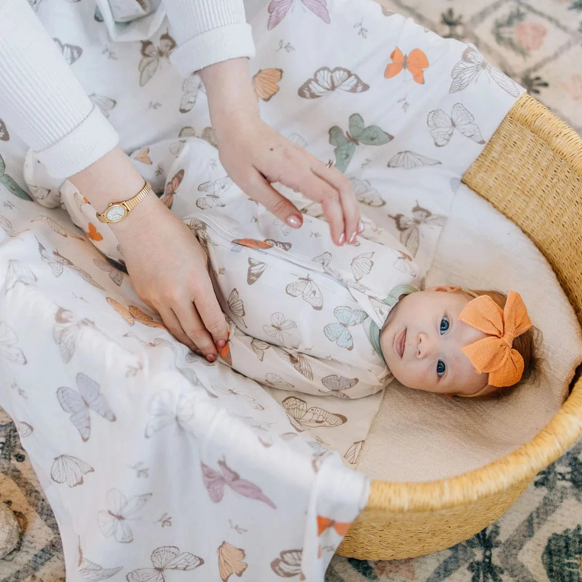 Luna Knit Swaddle Blanket Copper Pearl Lil Tulips