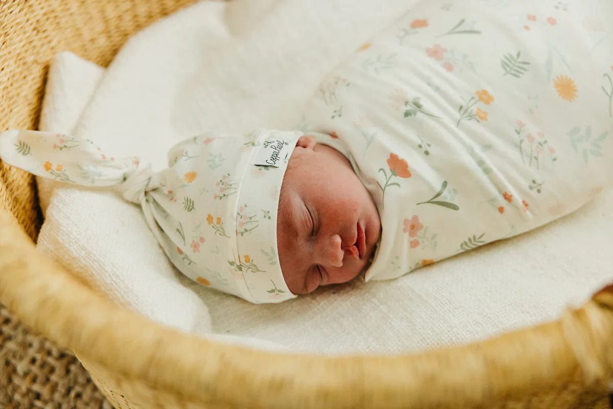 Mabel Knit Swaddle Blanket Copper Pearl Lil Tulips