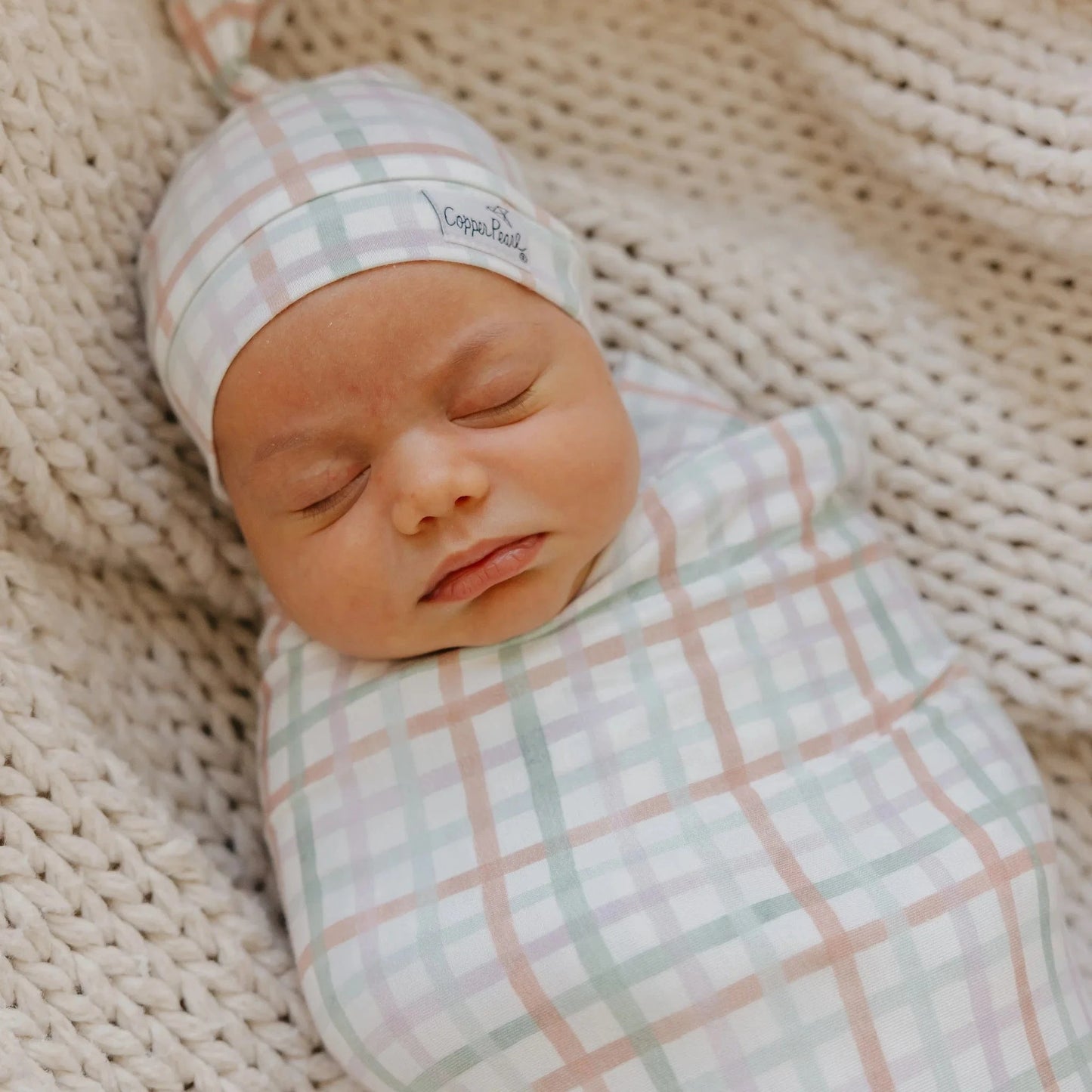 Madelyn Knit Swaddle Blanket Copper Pearl Lil Tulips