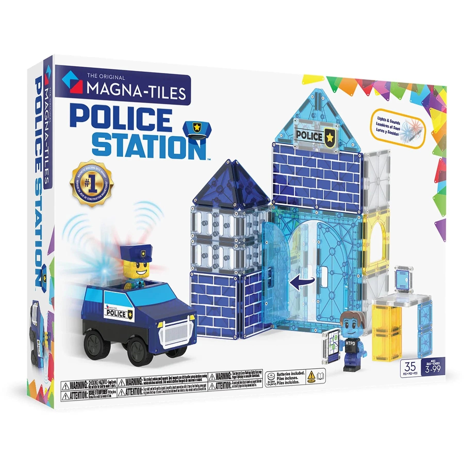 MAGNA-TILES® Police Station™ 35 Piece Set Magna-Tiles Lil Tulips