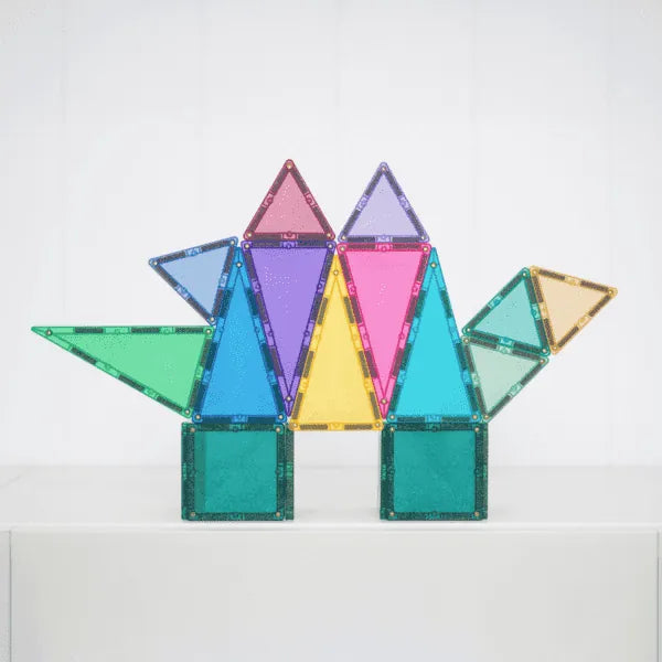 Magnetic Tiles Glitter Castle Pack, 48 Pieces Connetix Lil Tulips