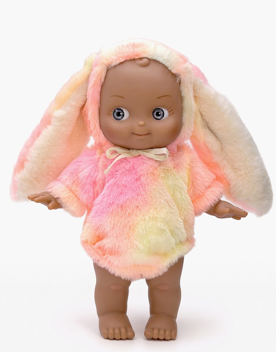Maia Mini Panchas Doll - Rainbow Pink Bunny Fantasia Outfit - 27 cm Minikane Lil Tulips