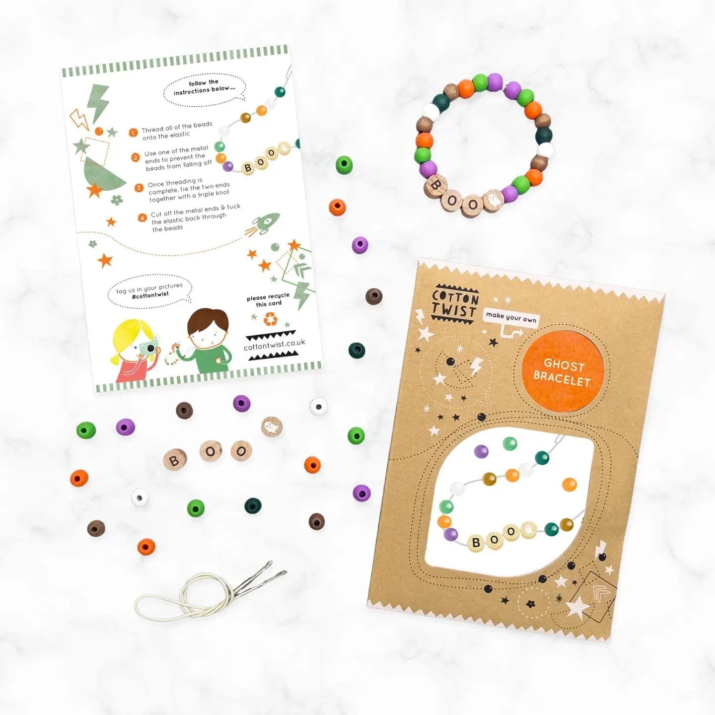 Make Your Own Ghost Bracelet- ENVELOPE Cotton Twist Lil Tulips