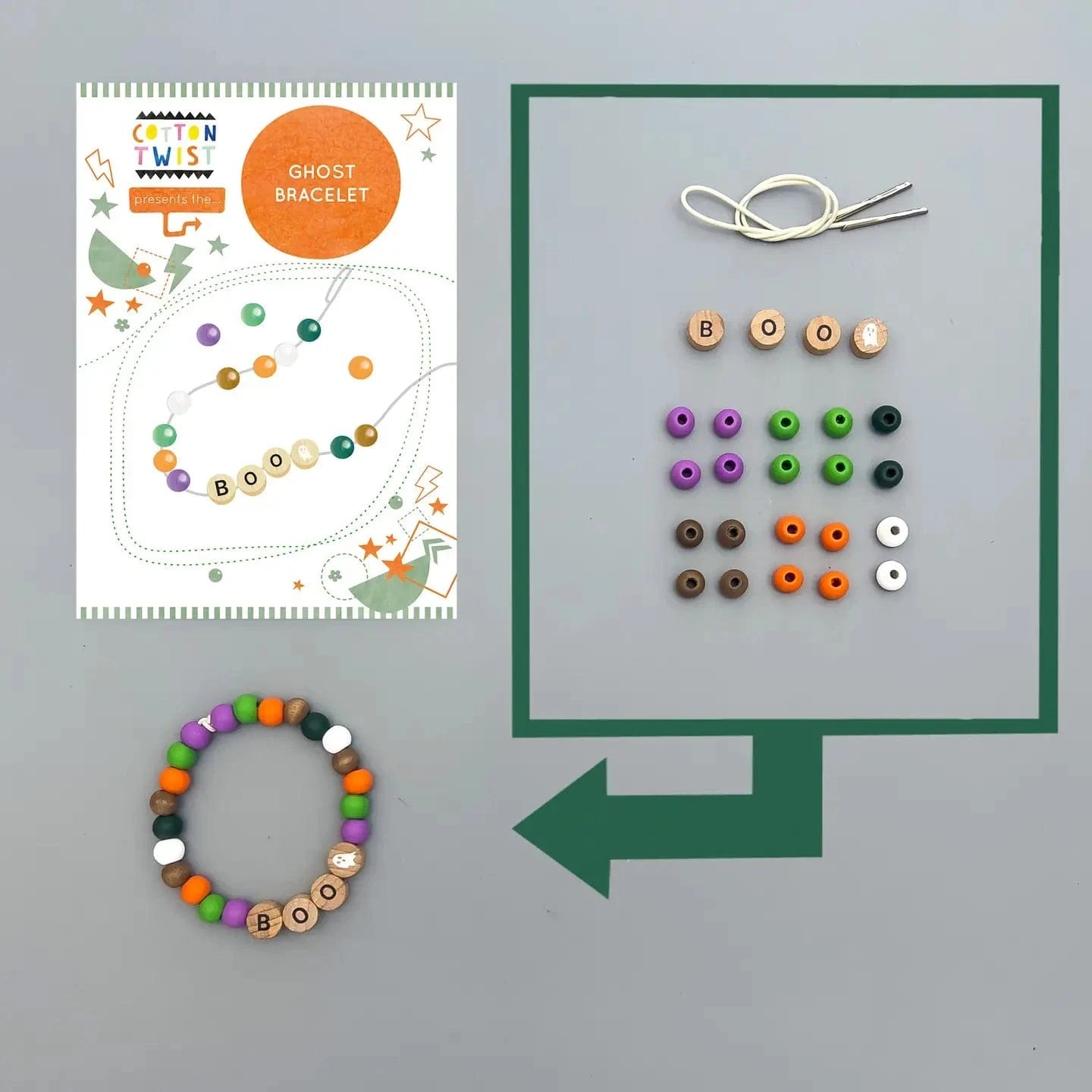 Make Your Own Ghost Bracelet- ENVELOPE Cotton Twist Lil Tulips