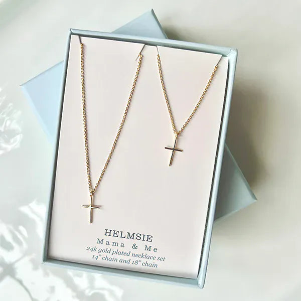 Mama & Me Cross Necklace Set Helmsie Lil Tulips
