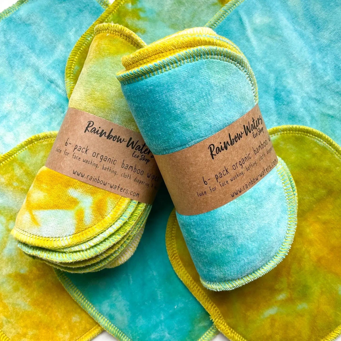 Maui Sunrise 6-pack Tie Dye Organic Wipes Rainbow Waters Lil Tulips