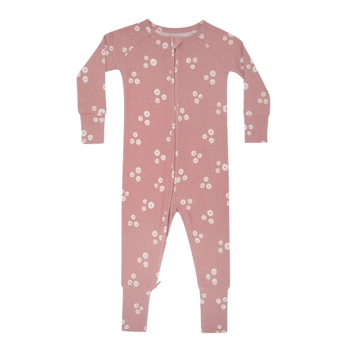 Mauve Blooms Small Ribbed Zip Romper Brave Little Ones Lil Tulips