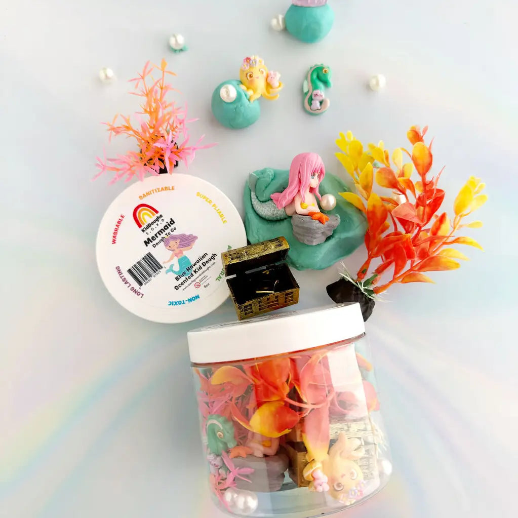 Mermaid (Tropical Punch) Play Dough-To-Go Kit Earth Grown KidDoughs Lil Tulips