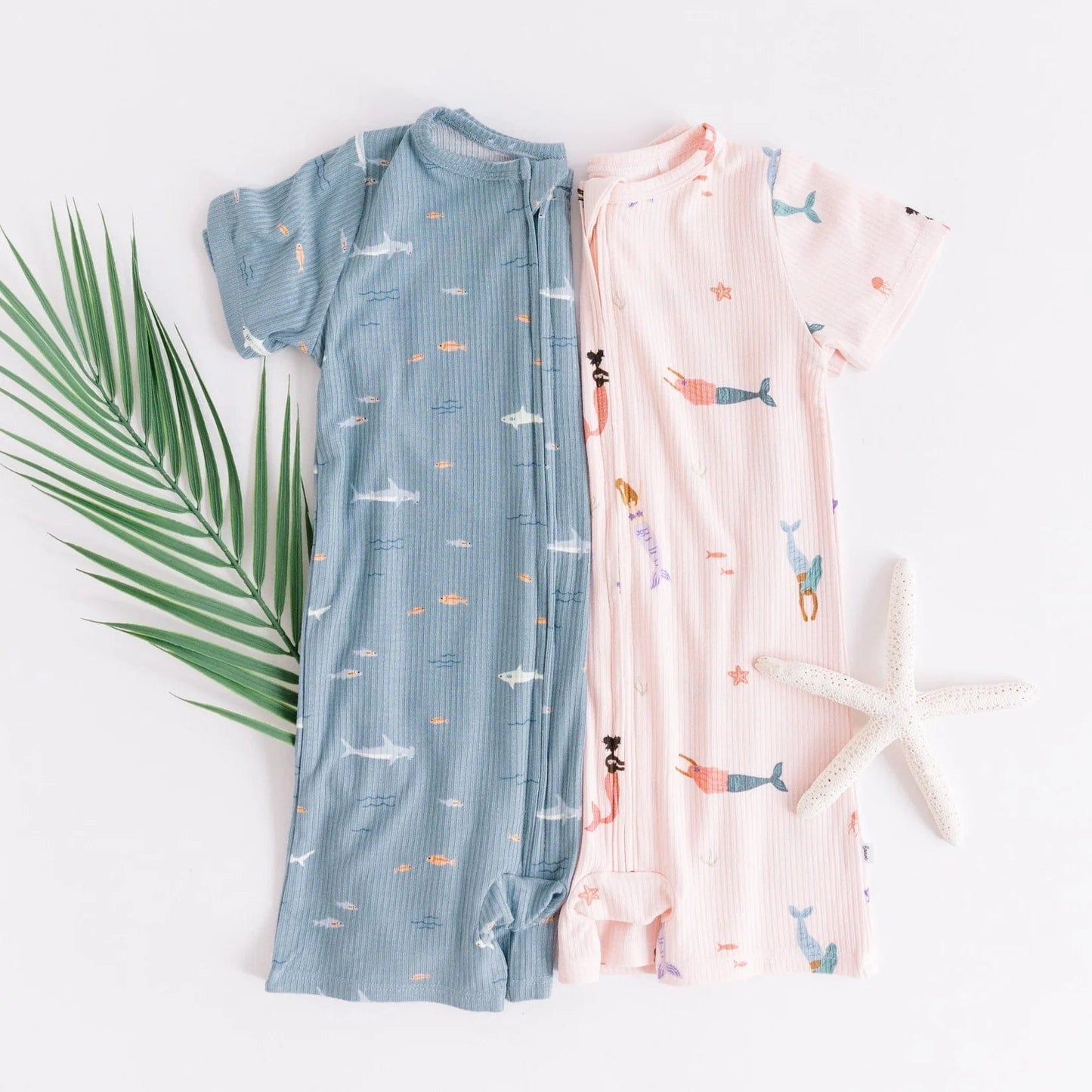 Mermaids Small Ribbed Summer Zip Romper Brave Little Ones Lil Tulips