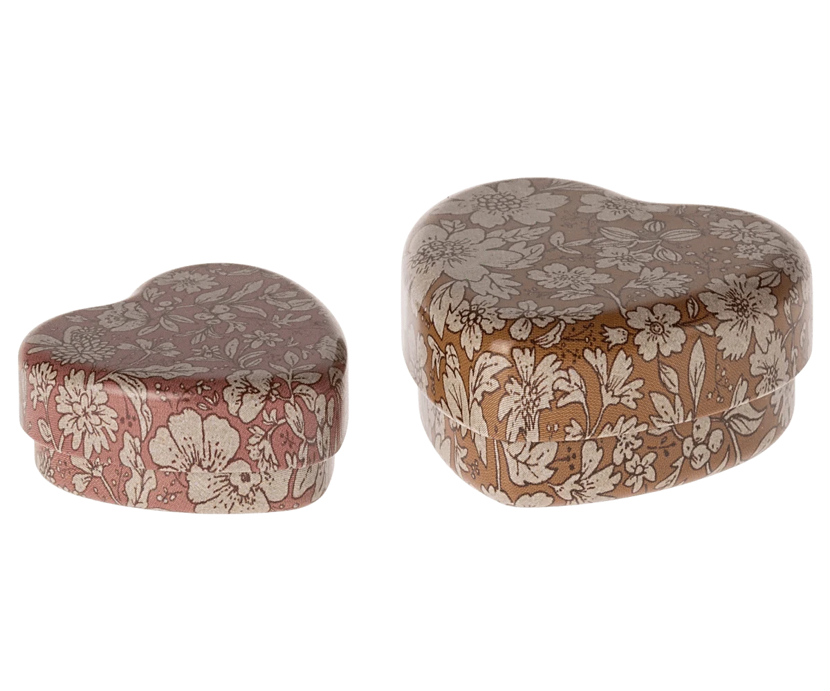 Metal Heart Box, 2 pcs - Heather Blossom Maileg Lil Tulips