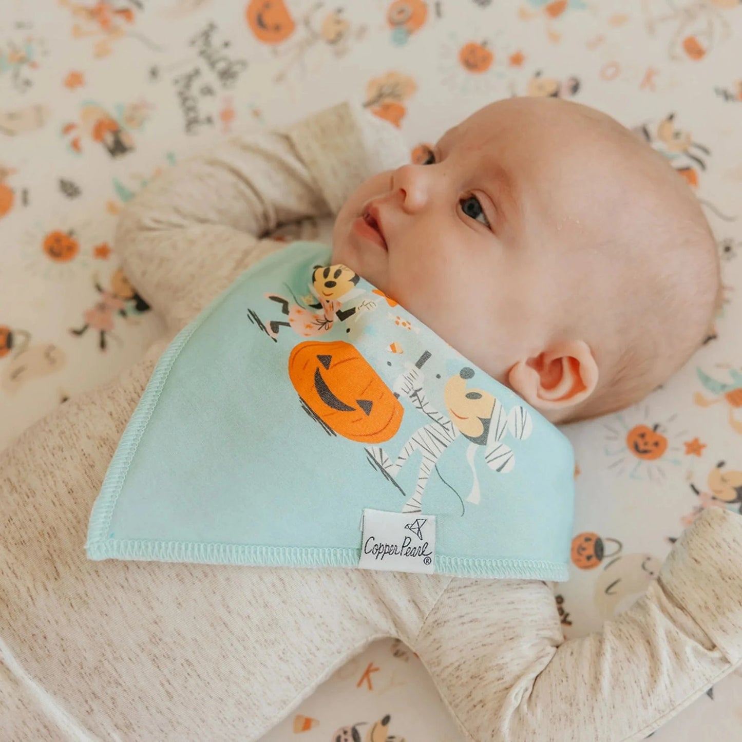 Mickey Mouse's Boo Bash Bandana Bib Set Copper Pearl Lil Tulips
