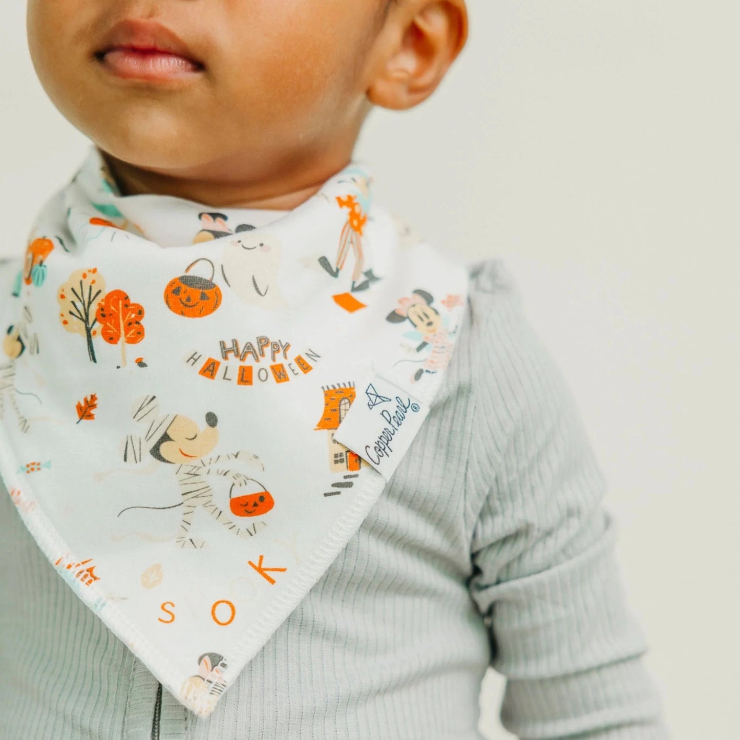 Mickey Mouse's Boo Bash Bandana Bib Set Copper Pearl Lil Tulips