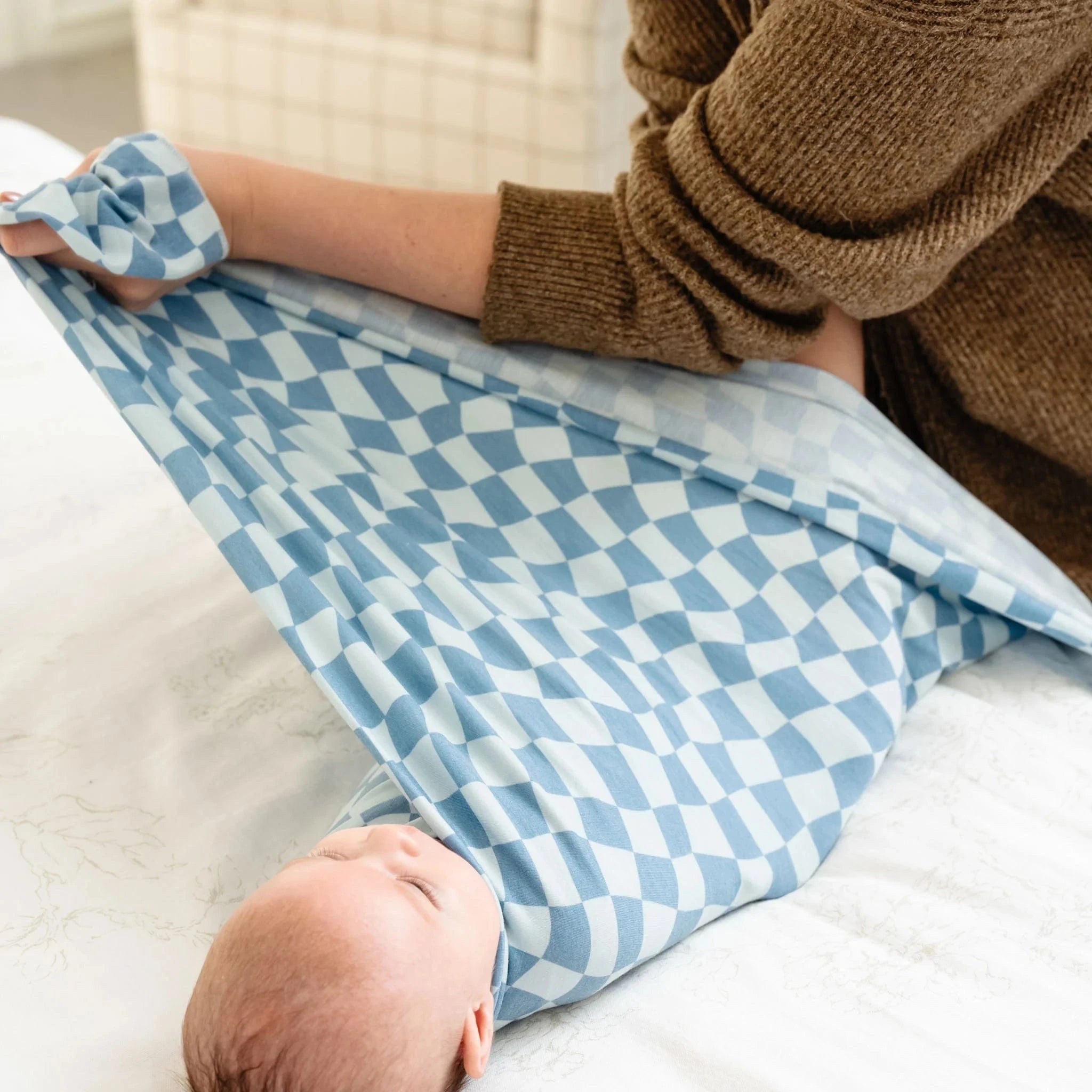 Miles Knit Swaddle Blanket Copper Pearl Lil Tulips