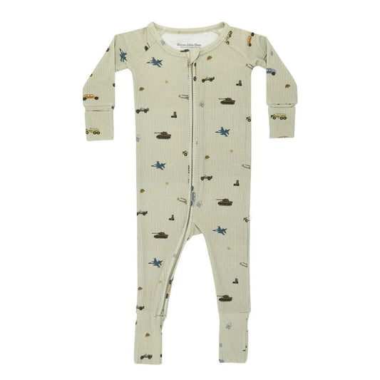 Military Small Ribbed Zip Romper Brave Little Ones Lil Tulips