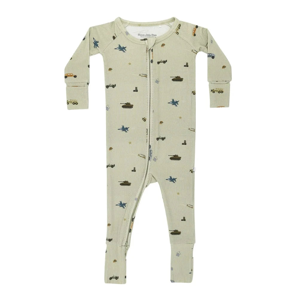 Military Small Ribbed Zip Romper Brave Little Ones Lil Tulips