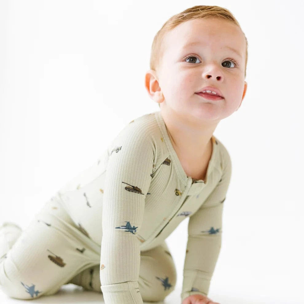 Military Small Ribbed Zip Romper Brave Little Ones Lil Tulips