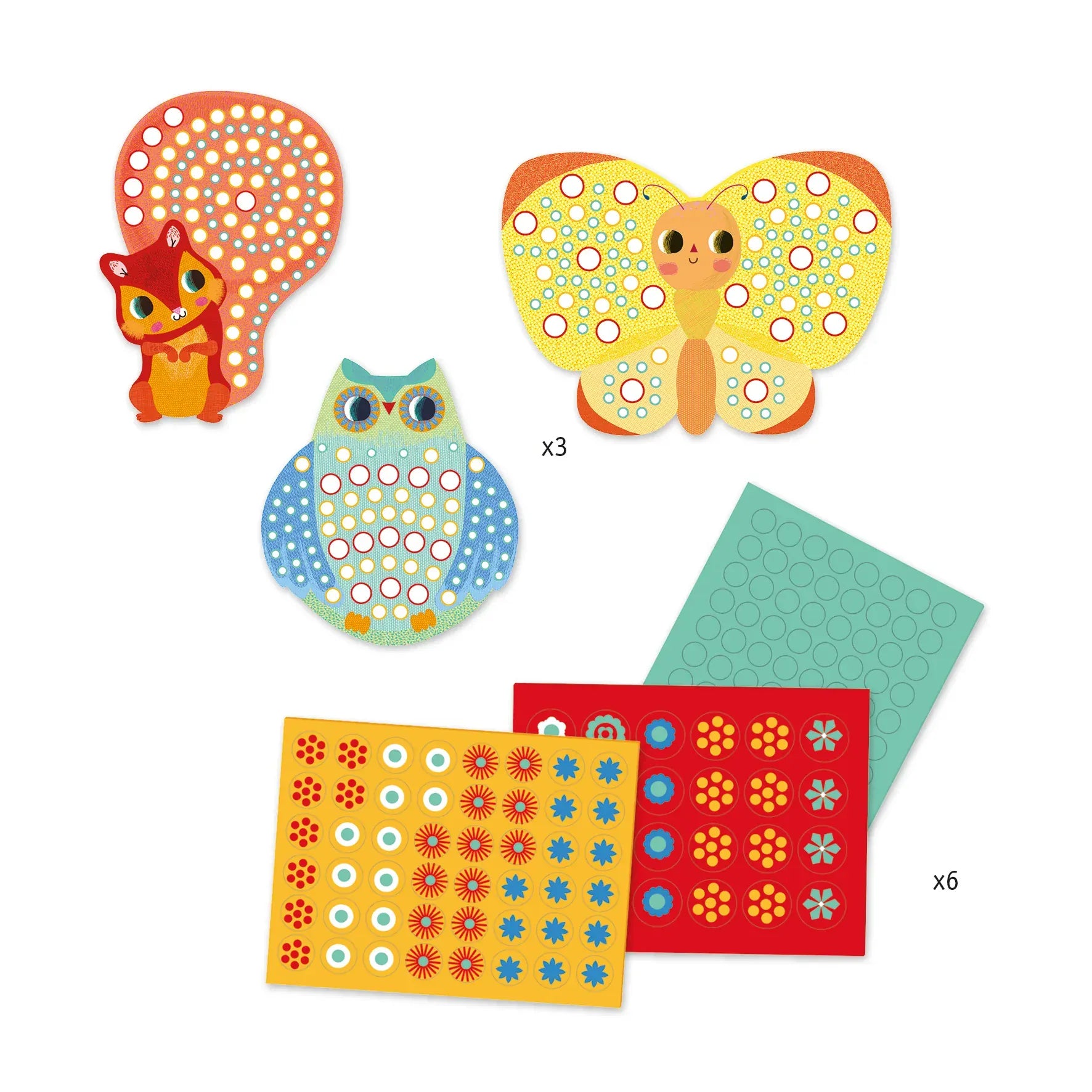 Millefiori Sticker Mosaic Collage Craft Kit Djeco Lil Tulips