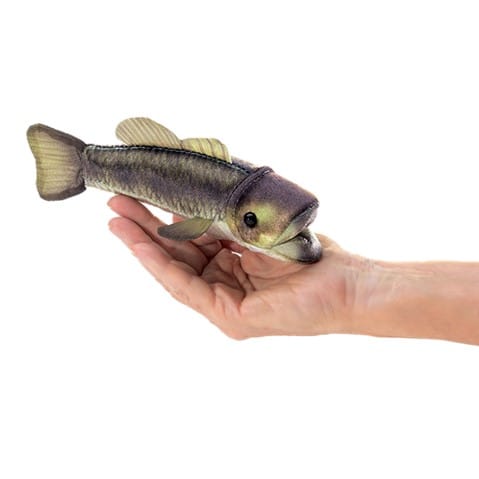 Mini Bass, Largemouth Finger Puppet Folkmanis Puppets Lil Tulips