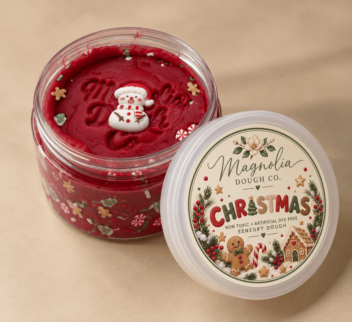 Mini Christmas Sensory Play Dough Jar Magnolia Dough Lil Tulips