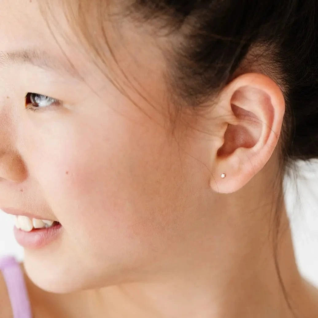 Mini Diamond Flat Back Earrings Pip Pop Post Lil Tulips