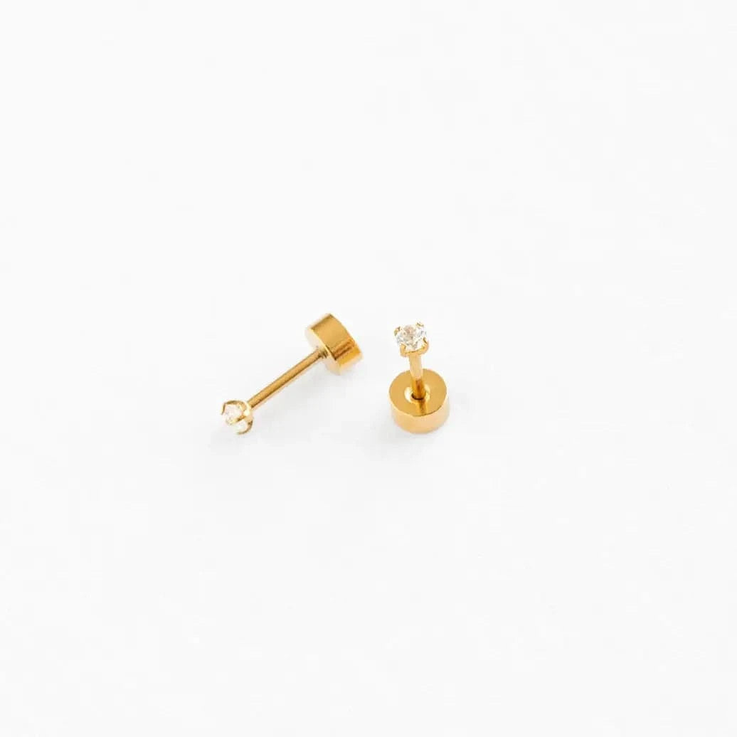 Mini Diamond Flat Back Earrings Pip Pop Post Lil Tulips