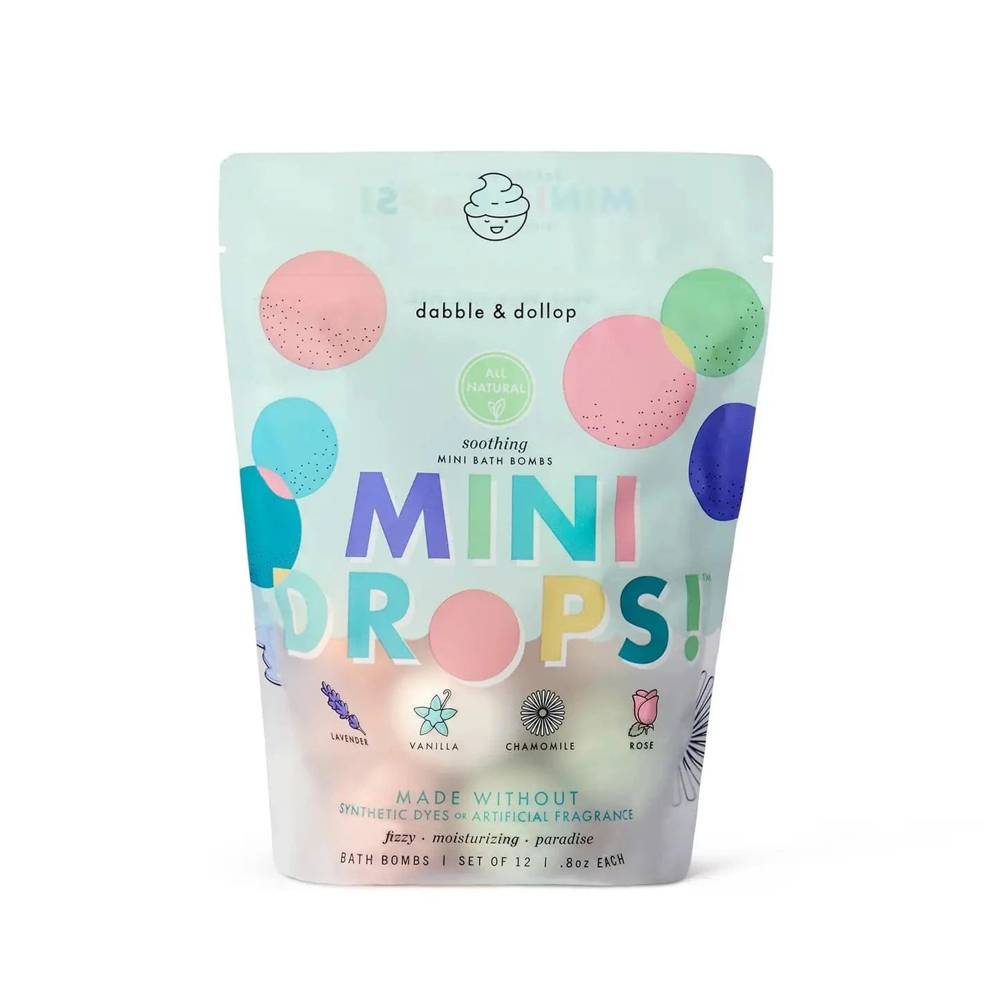 Mini Drops Bath Bombs - All-Natural Soothing Scents Dabble & Dollop Lil Tulips